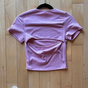 Pink Ribbed Baby Tee